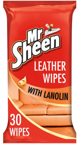 Mr Sheen leather wipes with lanolin - 60 Wipes In Total