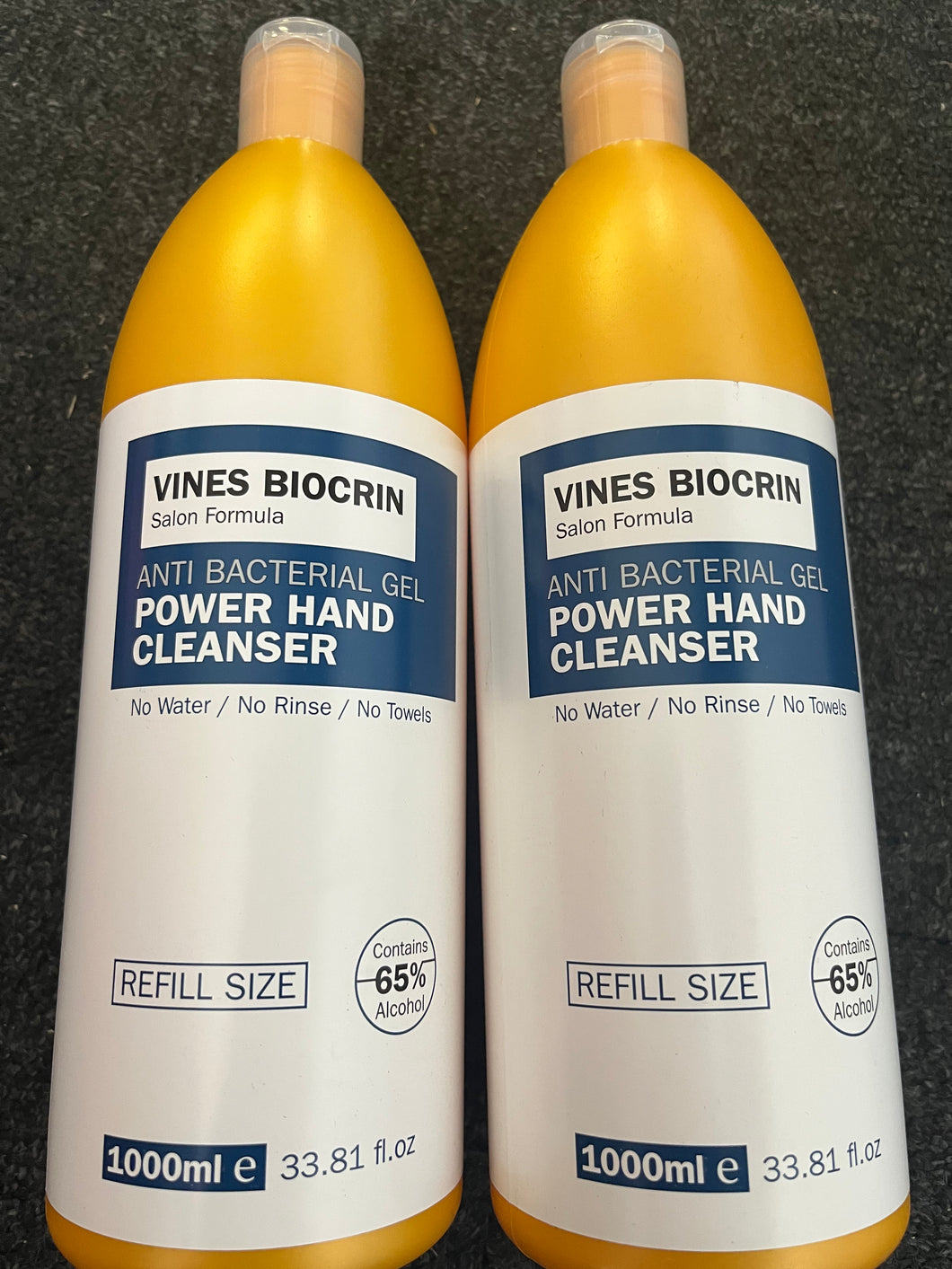 vines biocrin anti bacterial gel power hand cleanser 1000ml - (Bundle of 2 bottles)