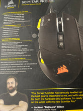 Load image into Gallery viewer, Black &amp; Yellow Corsair Gaming Mouse RGB
