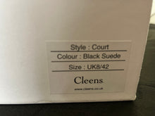 Load image into Gallery viewer, Cleens Size 8 - Black Suede Court Shoes - Brand new in box.
