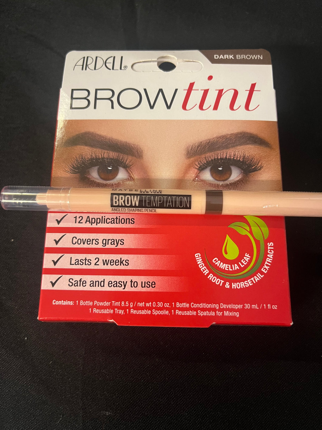 Dark Brown Brow Tint & Medium Brown Pencil Bundle