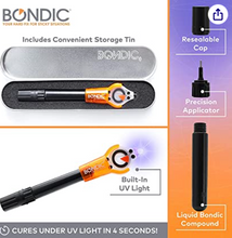 Load image into Gallery viewer, Bondic UV Liquid Plastic Welder, Super Glue, Cures Quickly, UV Resin Kit with Light for Home, Plastic, Jewelry (LED Light &amp; Liquid Cartridge in a Tin Case)
