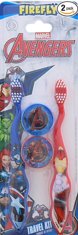 Marvel Avengers 2 Pack Toothbrush Oral Care Travel Kit