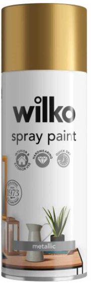 Metallic - wilko Multi-surface Spray Paint, Quick Drying, Hardwearing, 400ml