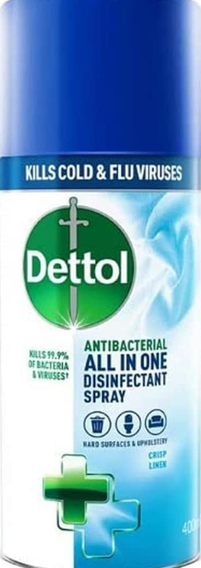 1 x Dettol All-in-One Disinfectant Spray Crisp Linen, 400 ml
