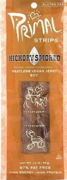 Primal Strips - Meatless Vegan Jerky Soy Hickory Smoked Jerky ( VEGAN ) - 24 packs - EXP 13/10/23