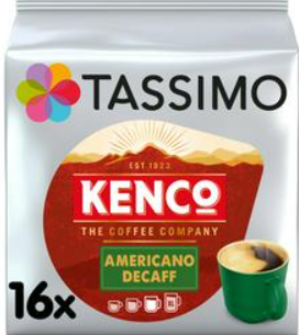 Tassimo Kenco Americano Decaff Coffee Pods x16 - EXP 27-01-2024