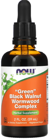 NOW Foods, Green Black Walnut Wormwood Complex, 2 fl oz (59 ml) EXP - 01/12/2025