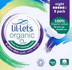 Lil-Lets Organic Night Pads with Wings