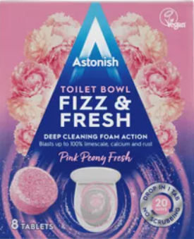 Astonish Toilet Bowl Fizz & Fresh Pink Peony Fresh Tablets 8x ( EXP- 12/06/2026)