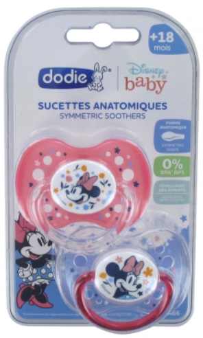 MINNIE Dodie Anatomical Pacifier Duo Pack- From 18 months - Disney Baby