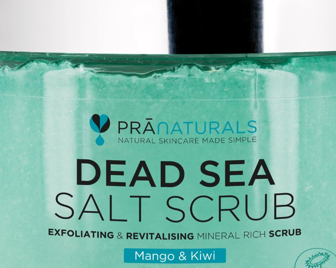 PraNaturals Revitalising Dead Sea Body Scrub 200g, Nourishing Skin Exfoliating Salt Scrub, Rich in Natural Minerals for All Skin Types, Enriched with Mango...( NO BOX)