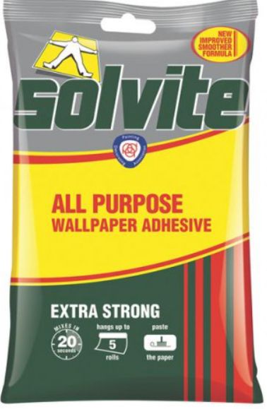 Solvite All Purpose Extra Strong Wallpaper Paste - 5 Roll Sachet - 92g