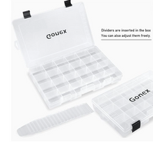 Load image into Gallery viewer, Gonex Fishing Tackle Box 4 Pack with 24 Grids inserts Transparent Plastic Box Storage Organizer Box with Adjustable Dividers for Jewelry Beads Earring Container Tool Fishing Hook Small Accessories
