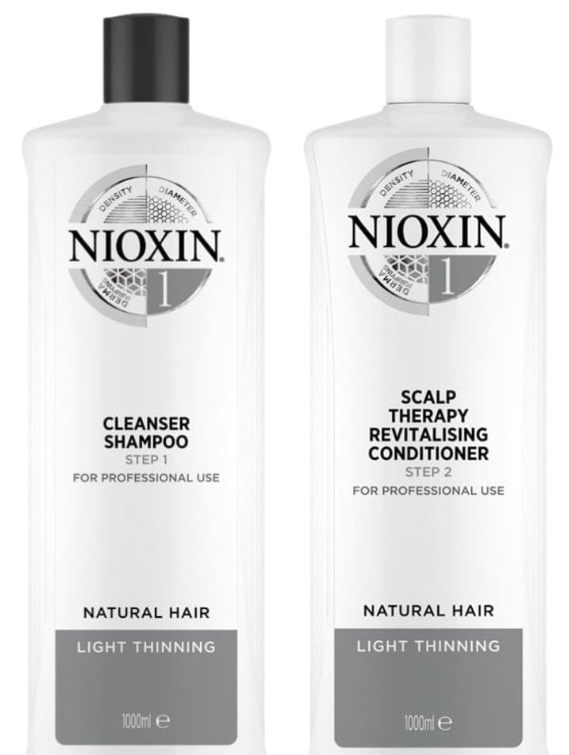 NIOXIN System 1 Shampoo & Conditioner Twin for Natural Hair with Light Thinning 2 x 1000ml