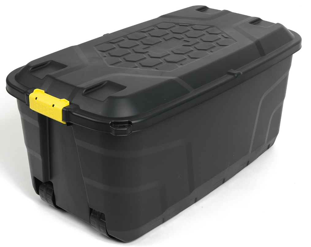 Strata XXL Transport Box with 145-Litre Capacity and 4 Wheels, Detachable and Lockable Lid, Robust Design, Moisture Protection, 93 x 53 x 46 cm