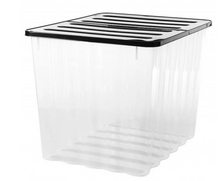 Load image into Gallery viewer, Strata Plastic Storage Box 110 Litres Extra Large - Clear &amp; Black Supa Nova by Strata
