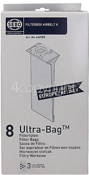 SEBO Filterbox Airbelt K 6629ER - Pack of 8