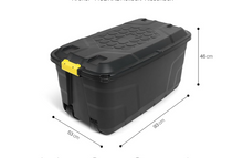 Load image into Gallery viewer, Strata XXL Transport Box with 145-Litre Capacity and 4 Wheels, Detachable and Lockable Lid, Robust Design, Moisture Protection, 93 x 53 x 46 cm
