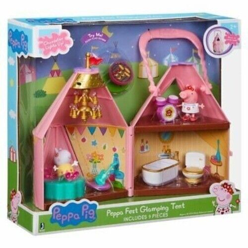 Peppa Pig Fest Glamping Tent Playset With Lights & 2 Action Figures Set - Boxed