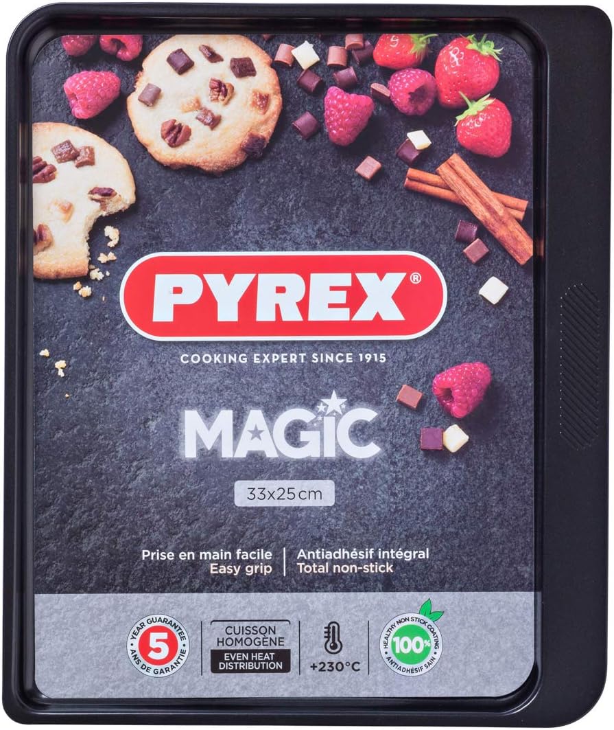 Pyrex MG33BV6 Magic Baking Tray, Black, 33 Centimeter