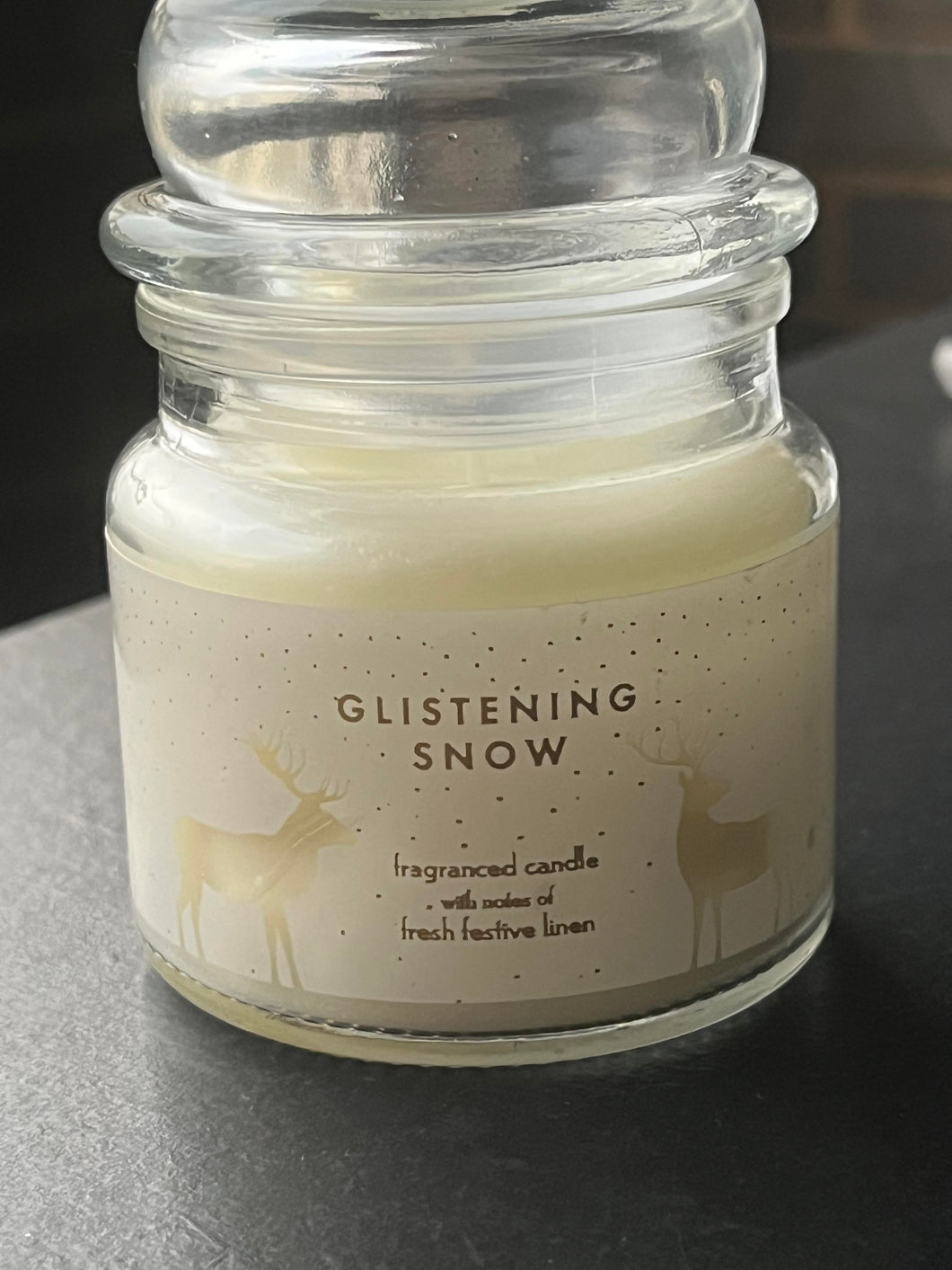 glistening snow fragranced candle