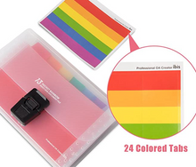 Load image into Gallery viewer, A6 Mini 13 Pockets Portable Storage Clip With Buckle Expanding File Folder Rainbow Document Organiser Multicolor Wallet Case
