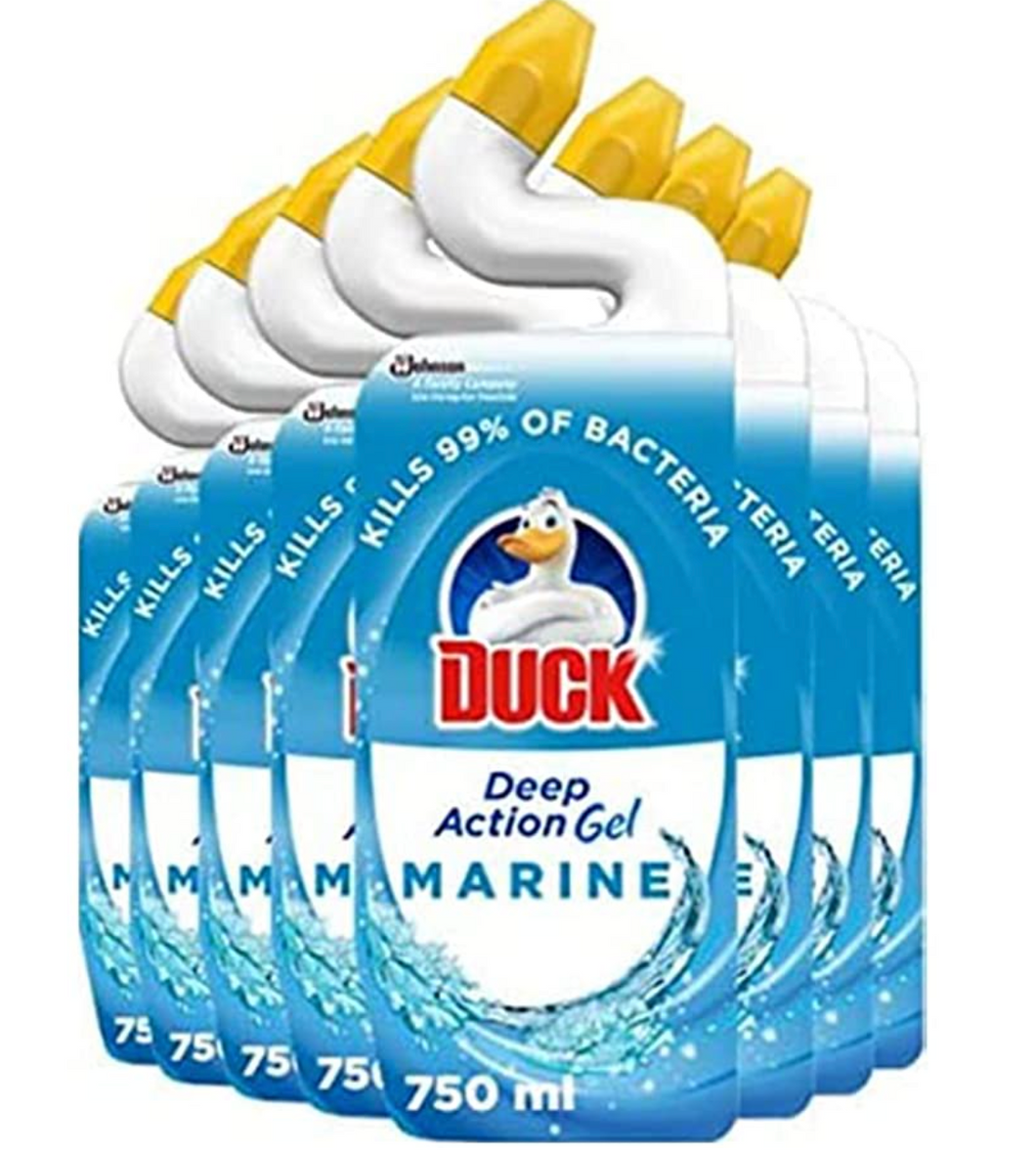 Duck Toilet Bowl Cleaner Liquid, Deep Action Gel, Marine, 750 ml - (1 Bottle)