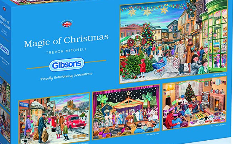 Magic of Christmas 4x500 Piece Jigsaw Puzzle | Sustainable Puzzle for Adults