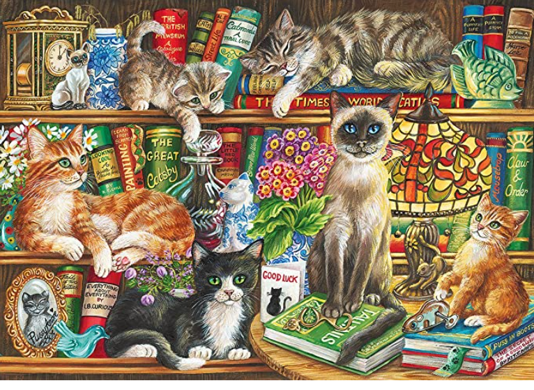 Puss In Books 1000 Piece Jigsaw Puzzle - NO BOX - SEALED BAG