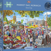 Load image into Gallery viewer, Market Day, Norwich 1000 Piece Jigsaw Puzzle | Sustainable Puzzle for Adults -( NO BOX - Sealedbag)
