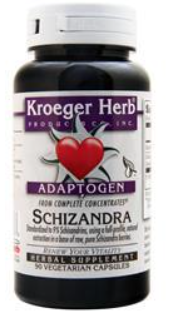 Adaptogen Kroeger Herb Supplement Products Schizandra 90 veg caps - Exp 03/25