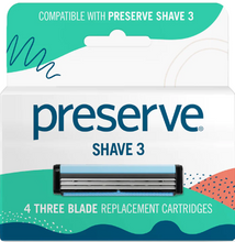 Load image into Gallery viewer, Preserve Shave 3 - 4 Three Blades Replacement Cartridges  ( 20 Blades In Tot
