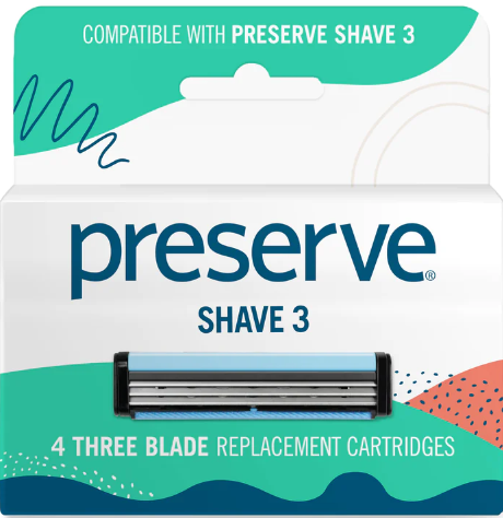 Preserve Shave 3 - 4 Three Blades Replacement Cartridges  ( 20 Blades In Tot