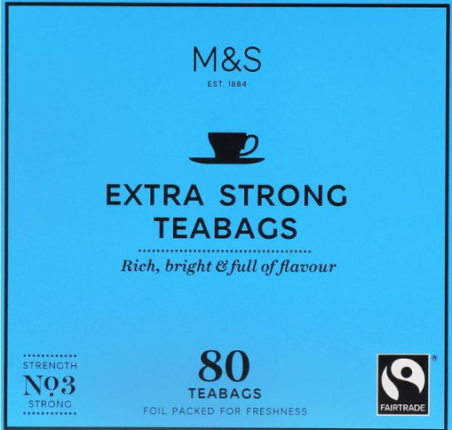 M&S Extra Strong Teabags - 80 bags ( Foil packed for Freshness) - Exp 08/23