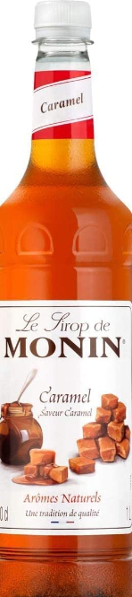 Monin Caramel Syrup 1ltr with Pump - EXP 08/24 - Plastic Botte