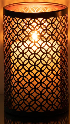 Medium black & gold  candle holder cut out design - Candle Not Included