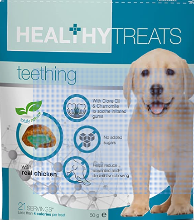 VetIQ Healthy Treats Teething, 5 x 50g, Natural Dog Treats, Puppy Treats for Healthy Teeth EXP 3/24