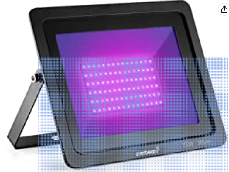Everbeam 365nm 100W UV LED Black Light - High Performance LED Bulbs, IP66 Waterproof - Ultraviolet Flood Lighting for Aquarium, Indoor or Outdoor Parties, Stage - Party Supplies, Halloween Decorations