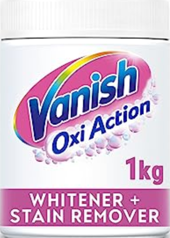 Vanish Fabric Stain Remover, Oxi Action Powder Crystal Whites, 1 kg