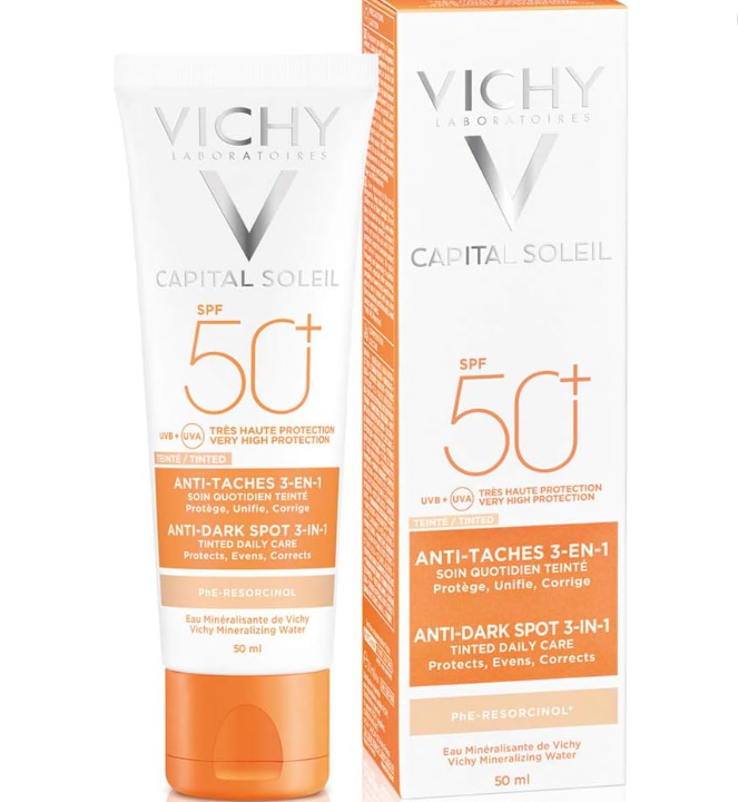 Vichy Ideal Soleil Trattamento Anti-Macchie Colorato 3 In 1 Spf 50+ 50 ml