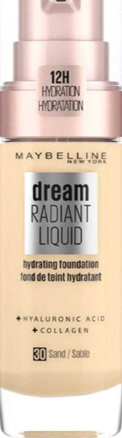Maybelline Dream Radiant Liquid Hydrating Foundation with Hyaluronic Acid and Collagen - Shade 30 SAND