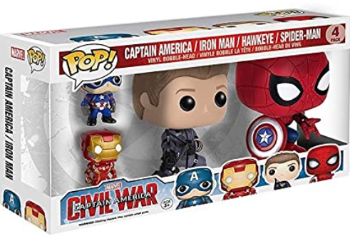 Funko Pop 7604 - Captain America - Hawkeye - Spiderman - Iron Man - Marvel Bobble Head - Vinyl Collectors 3.75 Inch Figure