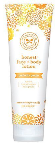 The Honest Company Honest Perfectly Gentle Sweet Orange Vanilla Face and Body Lotion with Naturally Derived Botanicals, Orange Vanilla, 8.5 Fluid Ounce 250ml
