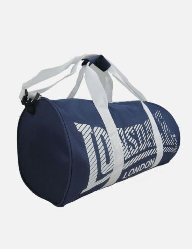 Lonsdale Barrel Bag Navy/White Holdall Zip Sport Gym Fitness Handle